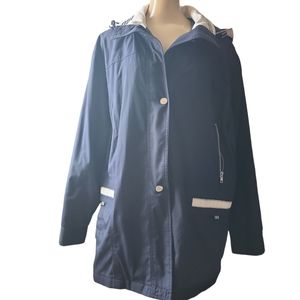 Navy Blue Lined Hooded Jacket Izzi Sport 2X